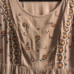 Knox Rose mauve embroidered peasant top size large
